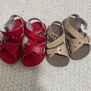 Sun-San Red and Tan Kids Sandals